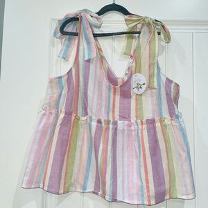 Colorful Striped Sleeveless Top NWT